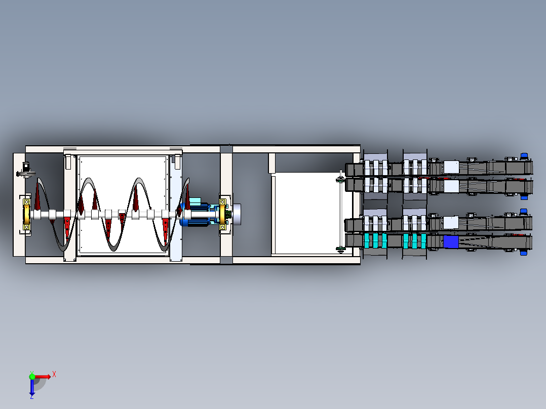 钢板自动裁切折弯成型设备sw17可编辑俯视图