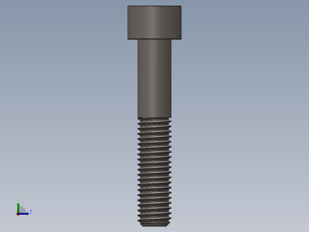 Screw_DIN_912_M10x55_A2.SLDPRT公制内六角螺钉左视图