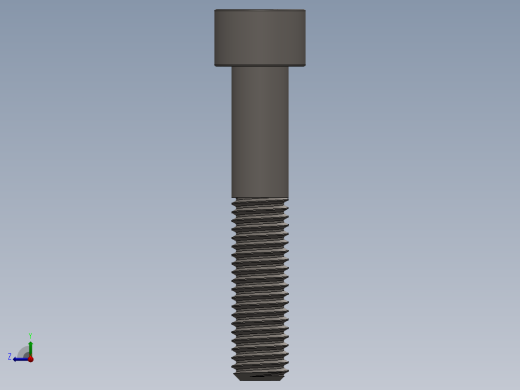 Screw_DIN_912_M10x55_A2.SLDPRT公制内六角螺钉右视缩略图