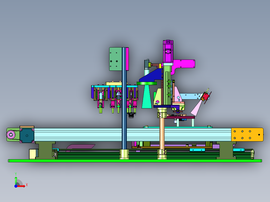 自动上下料的在线热熔装置前视图