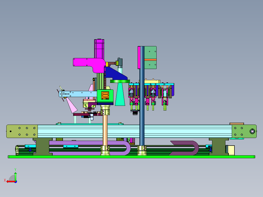 自动上下料的在线热熔装置后视图