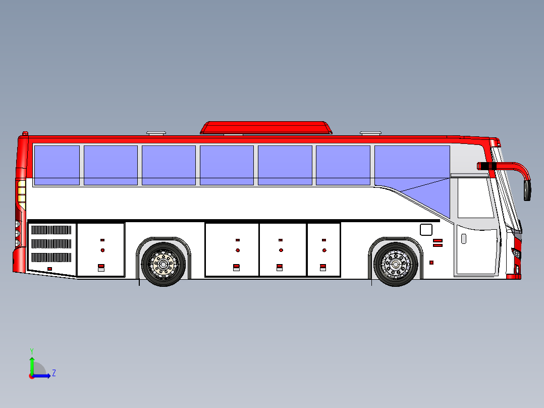 客车、公交车、ENA大客车左视图