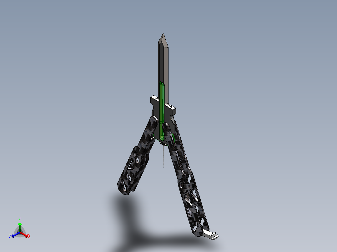 折叠刀、刀 (5)正等轴测图