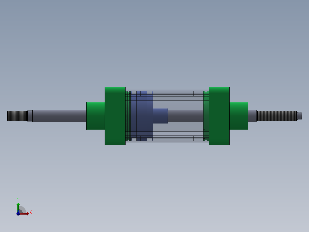 蓝色气动气缸-100x25x100-mm-1.snapshot.1前视图