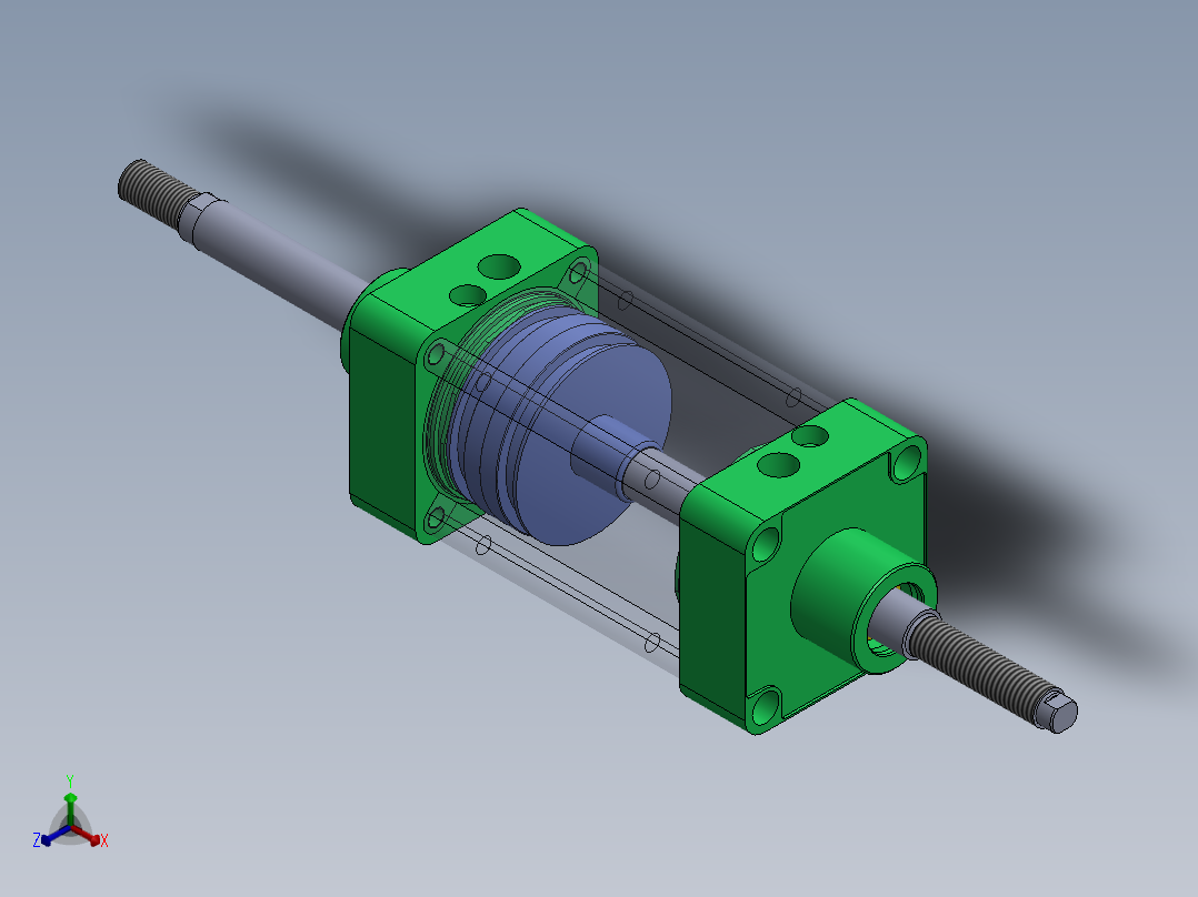 蓝色气动气缸-100x25x100-mm-1.snapshot.1正等轴测图