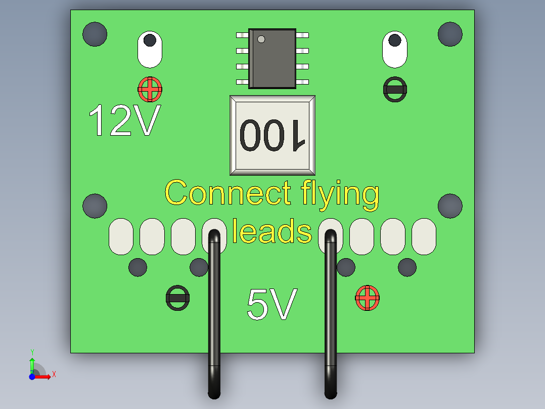 5V 调节板（是双 USB 插座）。前视图