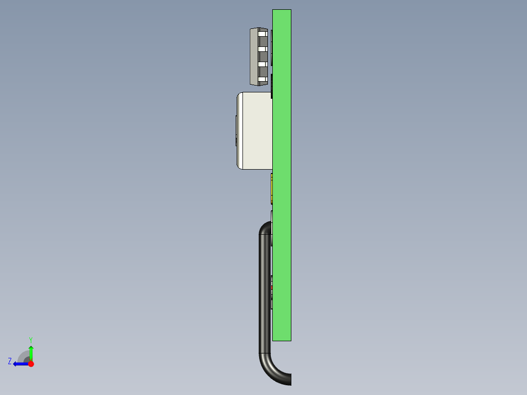 5V 调节板（是双 USB 插座）。右视图