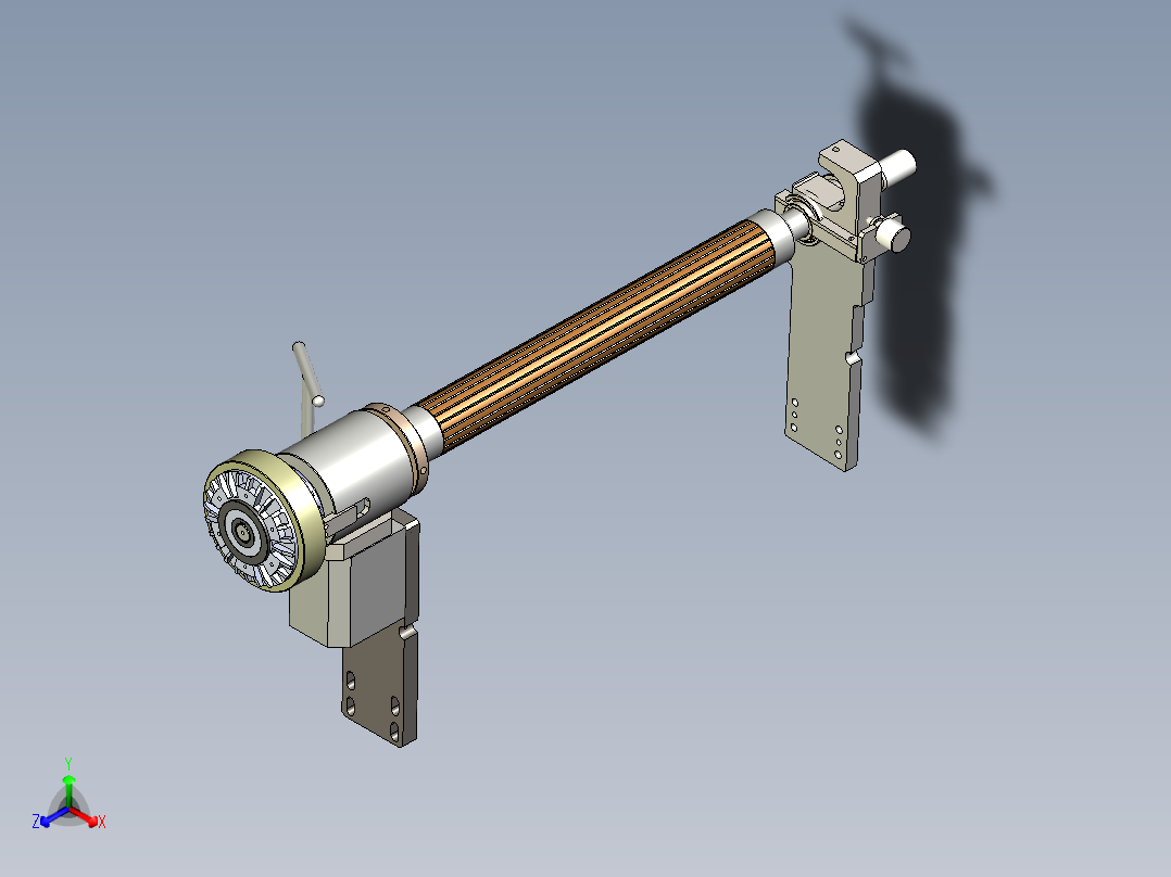 放卷机构 旋转放料部件正等轴测图