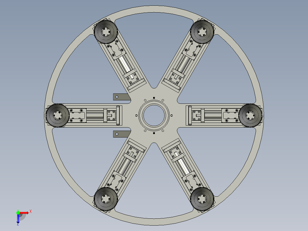 回转治具机构装配俯视图