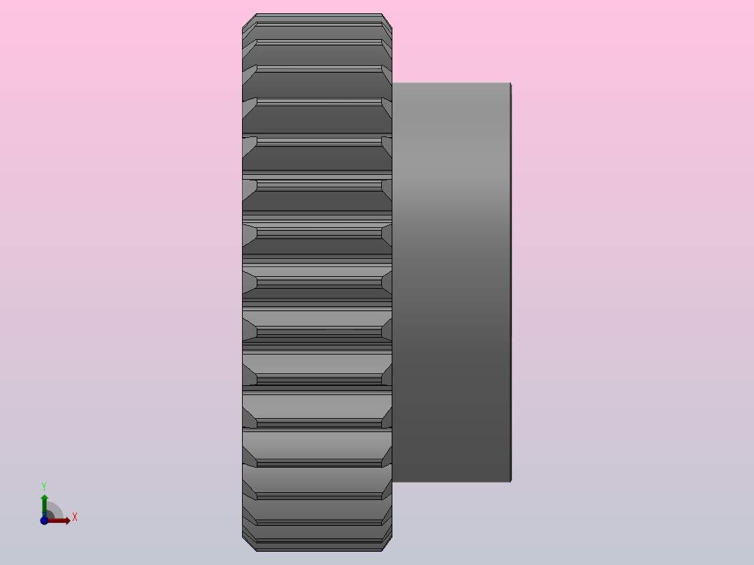 凸缘型模数1.5直齿轮压力角20°[GSDDC-1.5-34-15-dc6-A]前视图