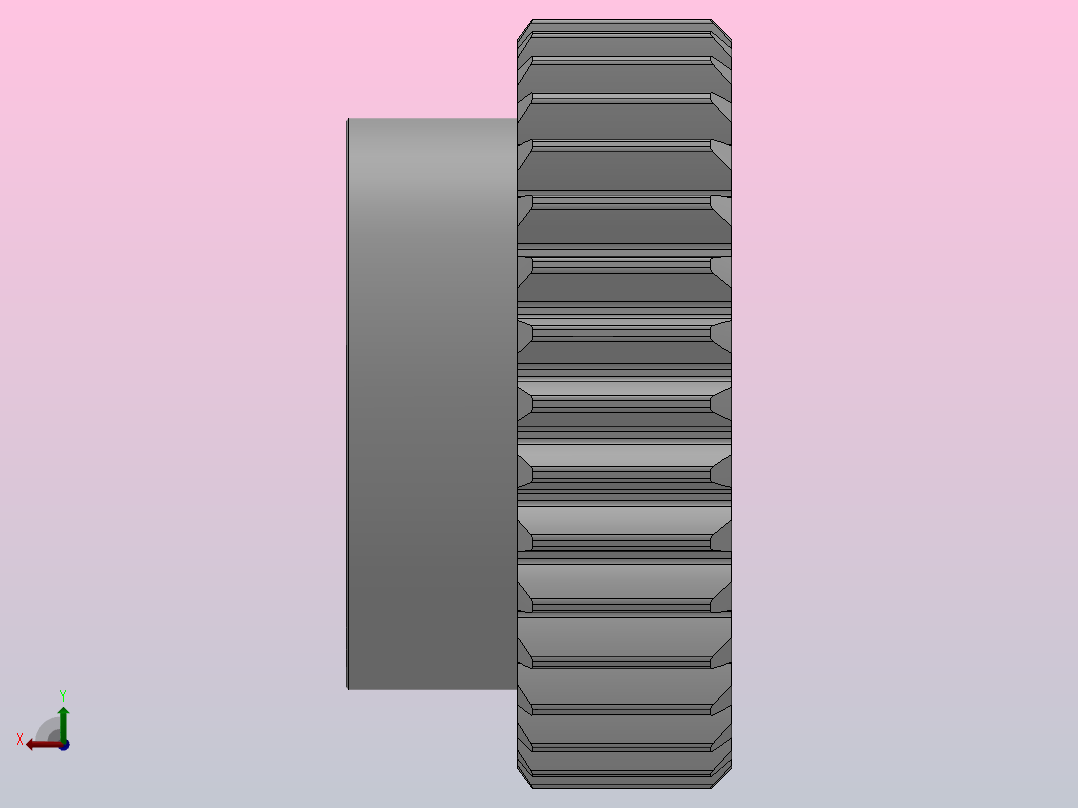 凸缘型模数1.5直齿轮压力角20°[GSDDC-1.5-34-15-dc6-A]后视图