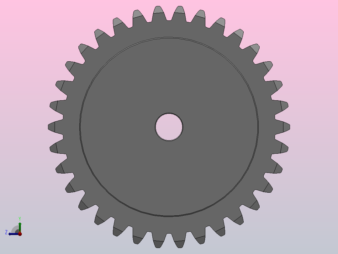 凸缘型模数1.5直齿轮压力角20°[GSDDC-1.5-34-15-dc6-A]右视图