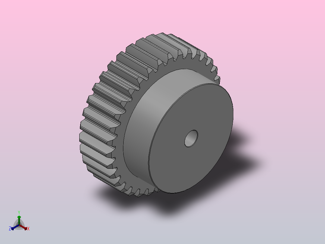 凸缘型模数1.5直齿轮压力角20°[GSDDC-1.5-34-15-dc6-A]正等轴测图