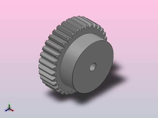凸缘型模数1.5直齿轮压力角20°[GSDDC-1.5-34-15-dc6-A]正等轴测缩略图