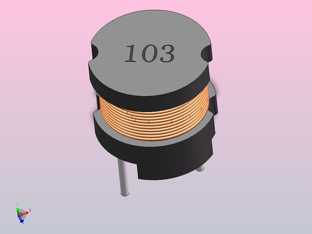 PDL8075D鼓形磁芯电感主视图