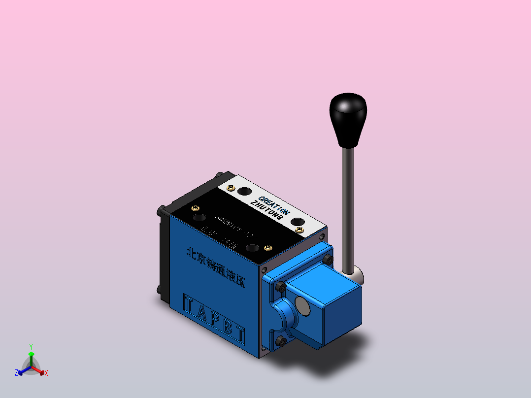 WMM10 手动换向阀（手柄B面）正等轴测图