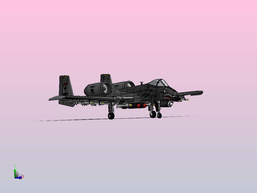 A-10 thunderbolt SolidWorks飞机主视图