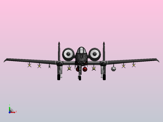 A-10 thunderbolt SolidWorks飞机前视缩略图