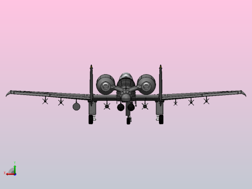 A-10 thunderbolt SolidWorks飞机后视缩略图