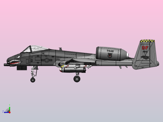 A-10 thunderbolt SolidWorks飞机右视缩略图