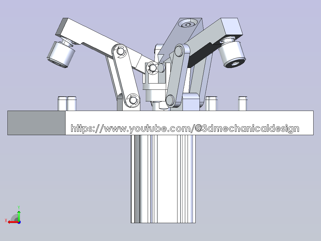 三臂夹具后视图