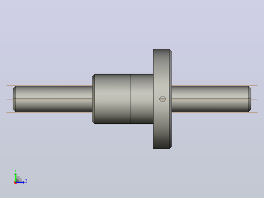 FF1204-3滚珠丝杆3D模型左视缩略图