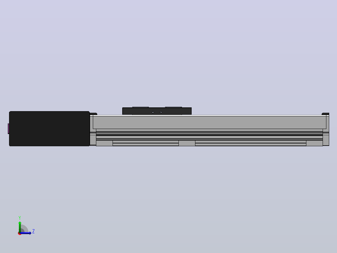 DMB150-LBCR同步带模组直线模组（电机左后折）[DMB150-L45S300-DT750-C2D-LBCR]左视图