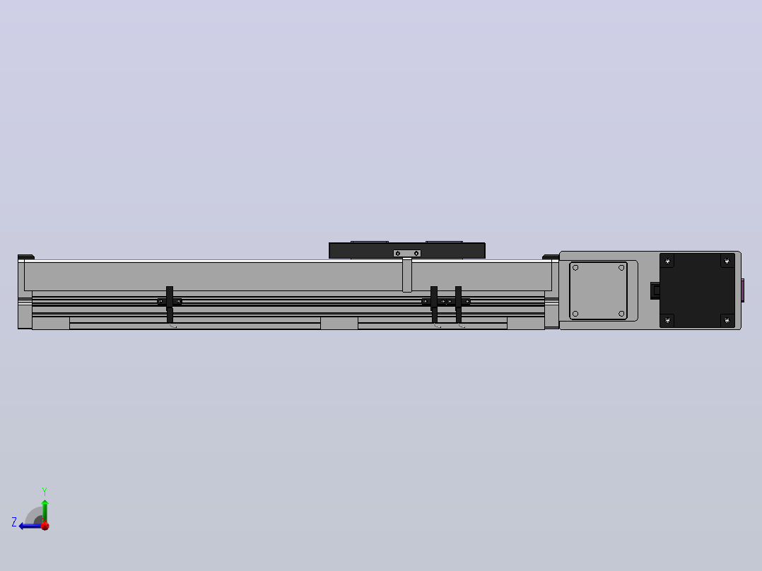DMB150-LBCR同步带模组直线模组（电机左后折）[DMB150-L45S300-DT750-C2D-LBCR]右视图