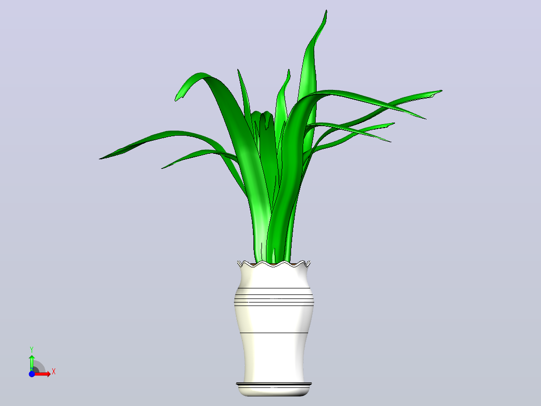 花盆绿植前视图