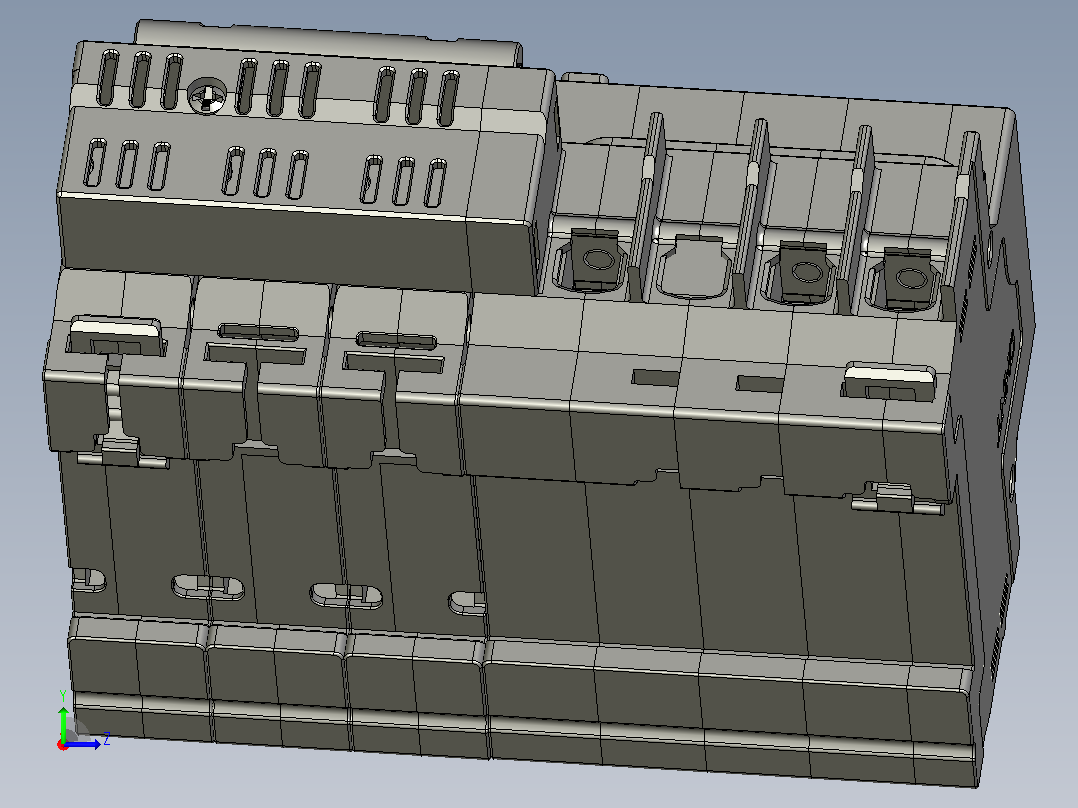 NBPLE-63 3P&amp;N剩余电流动作断路器三维模型202010左视图