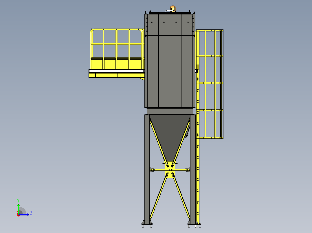 college de po industrial com jato de pulso工业除尘器，带脉冲喷射12左视图