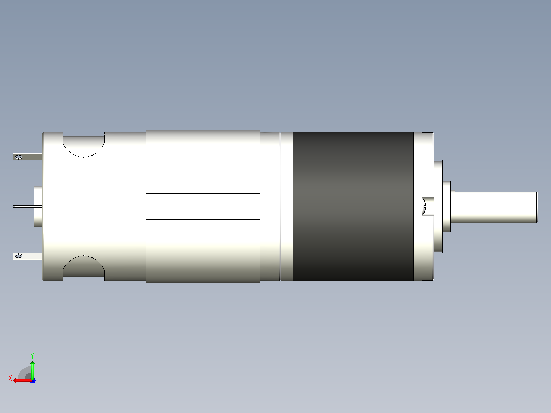 DFX36R 永磁直流行星齿轮减速电机[RS55S-2442(H)]后视图