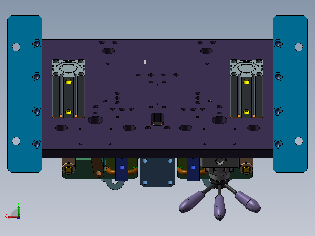 汽车门锁焊接夹具后视图