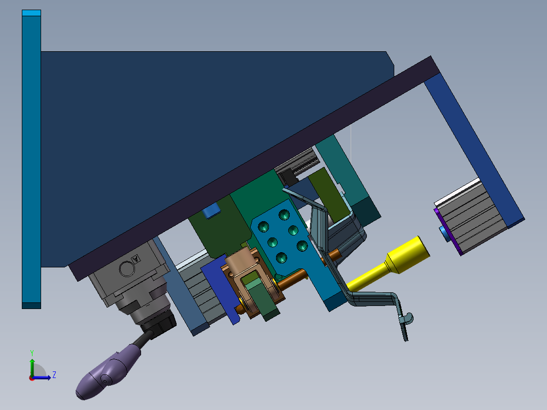 汽车门锁焊接夹具左视图