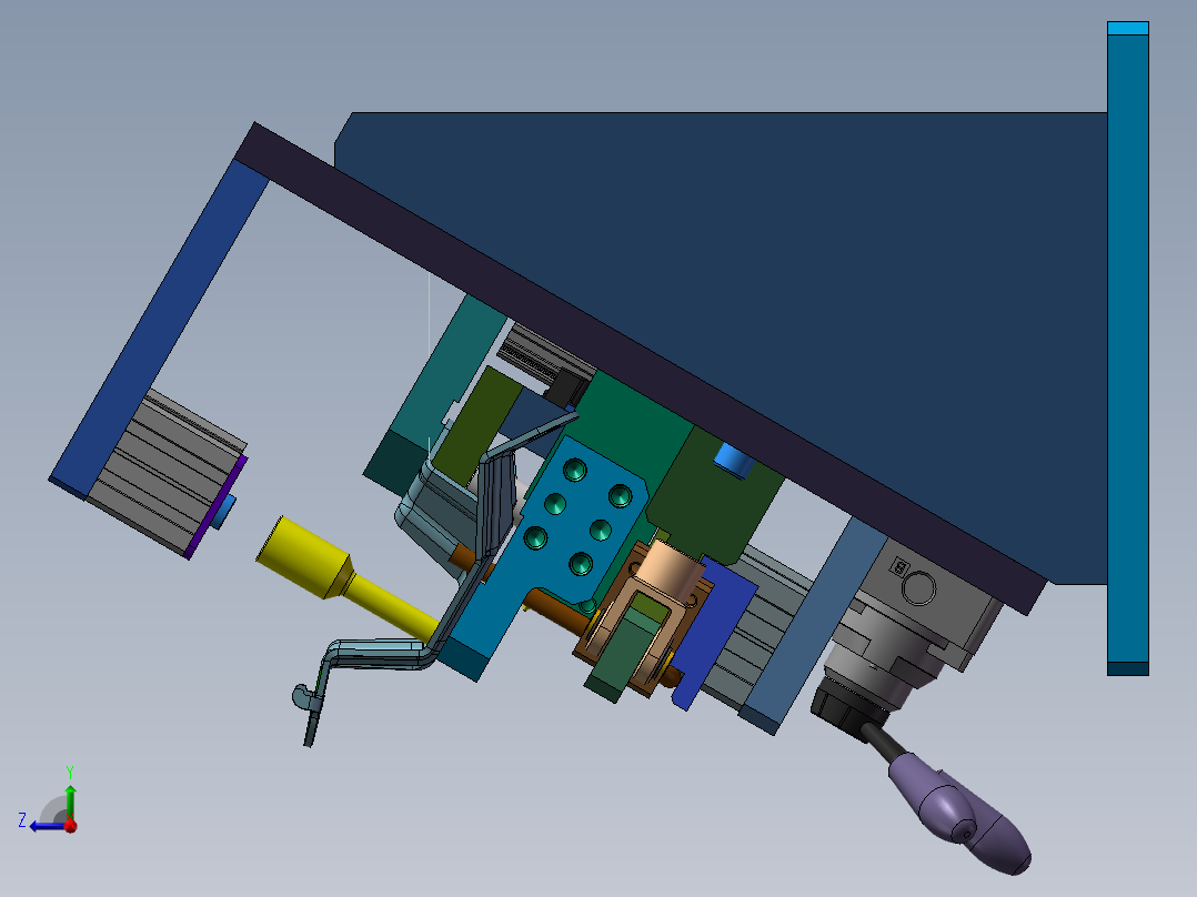 汽车门锁焊接夹具右视图