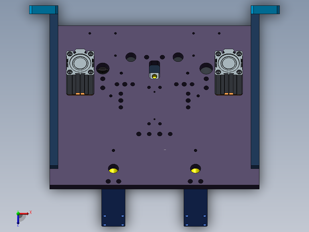 汽车门锁焊接夹具俯视图