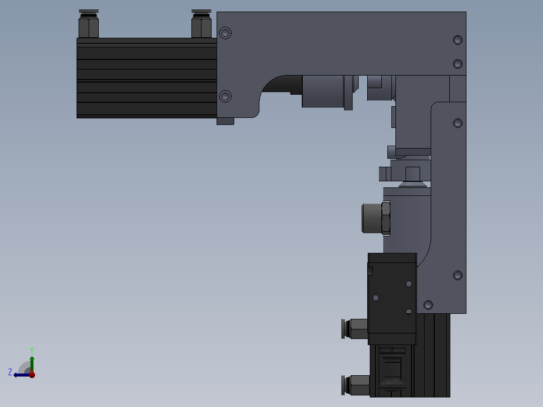 水流量传感器耐压工装右视图