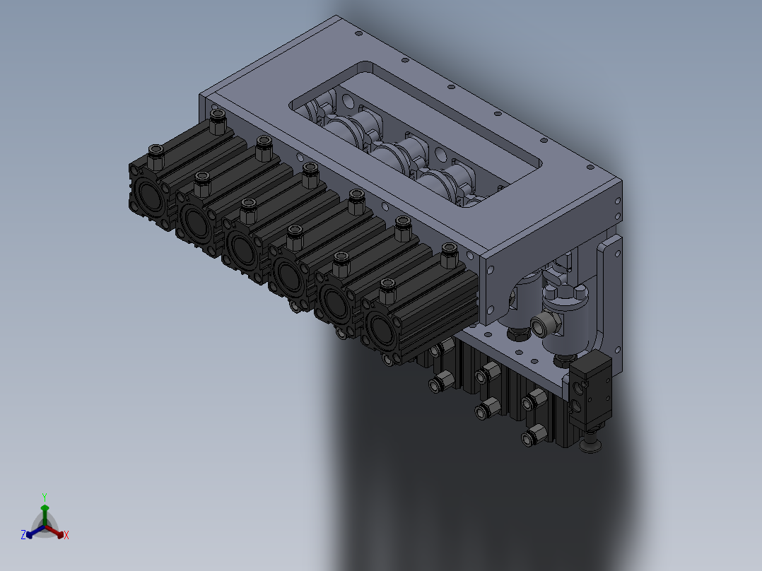 水流量传感器耐压工装正等轴测图