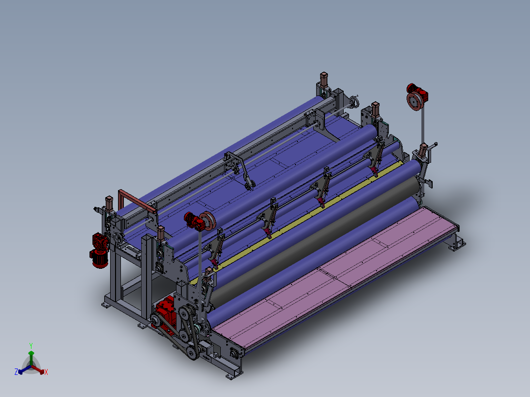 自动裁布机SW16可编辑正等轴测图