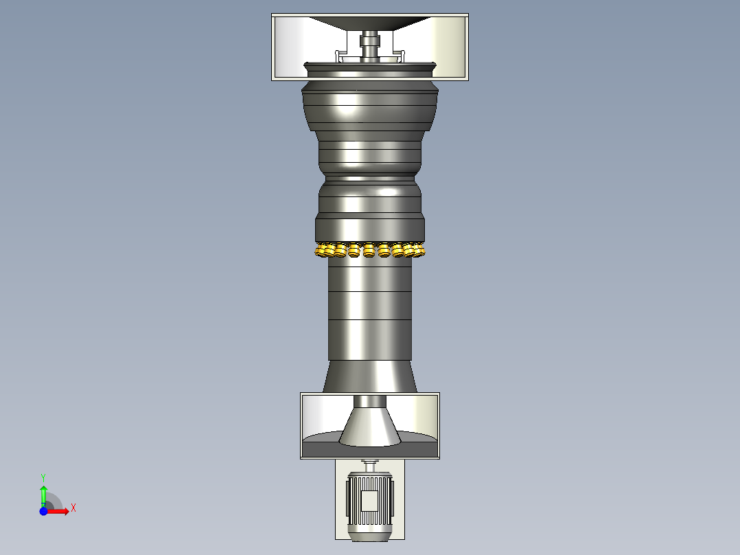 sgt-700燃气轮机3D数模图纸 STEP格式前视图