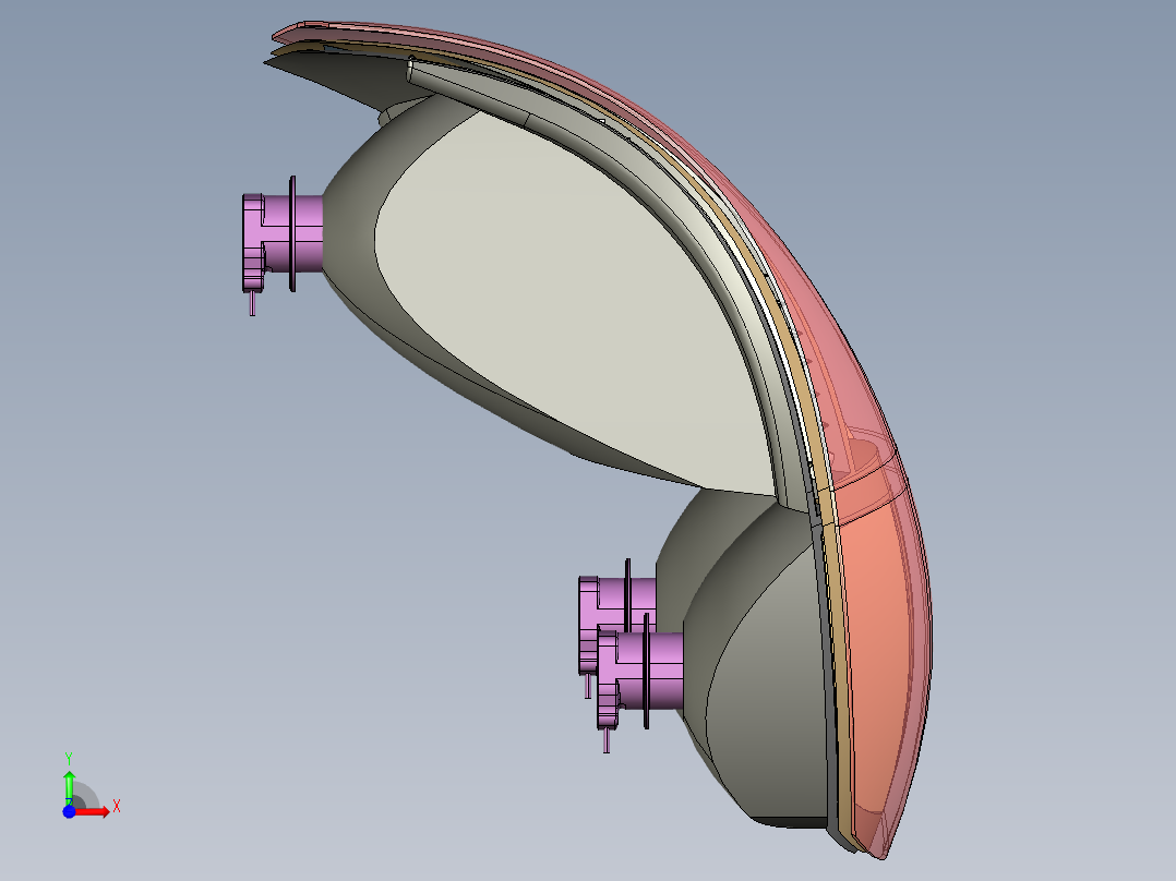 catia 汽车LED尾灯前视图