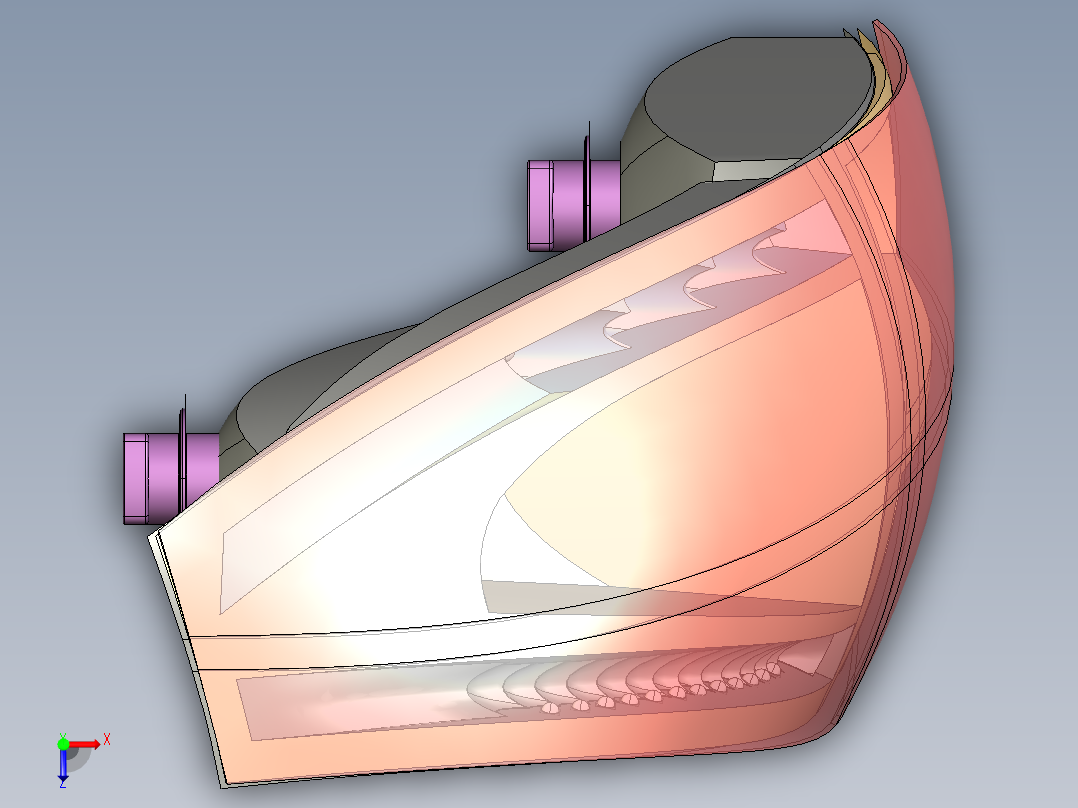 catia 汽车LED尾灯俯视图