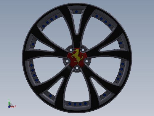 solidworks 法拉利车轮轮毂前视缩略图