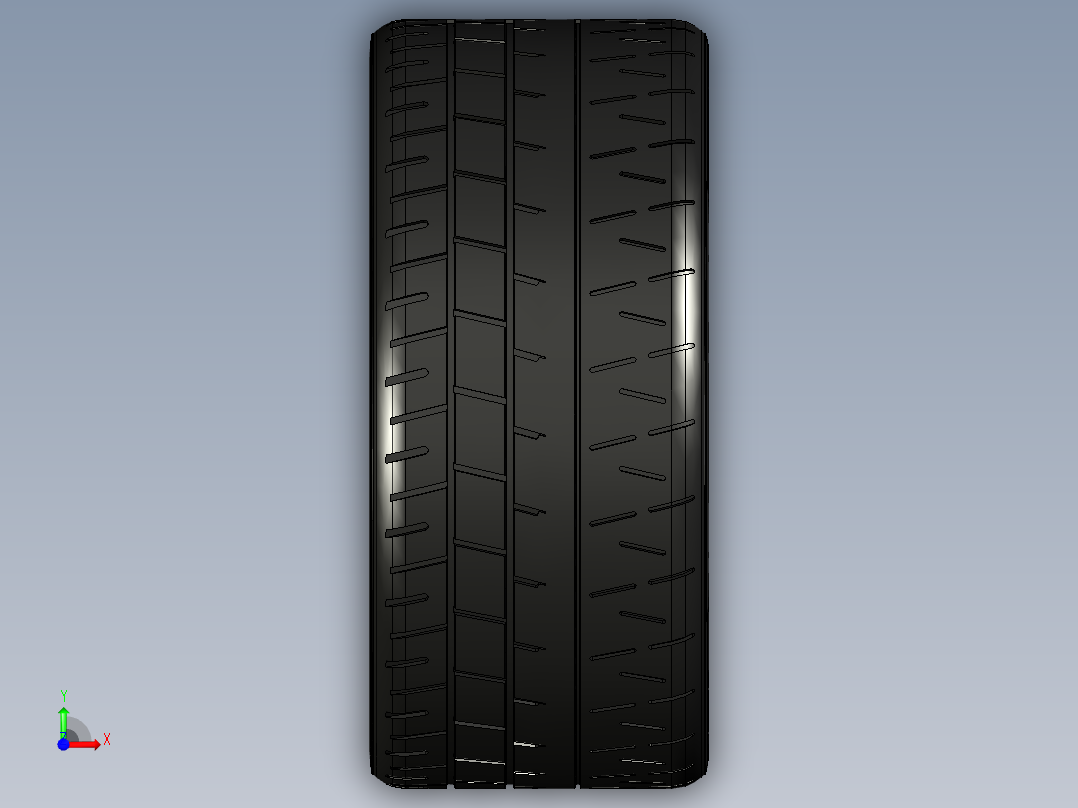 汽车轮胎3D模型前视图