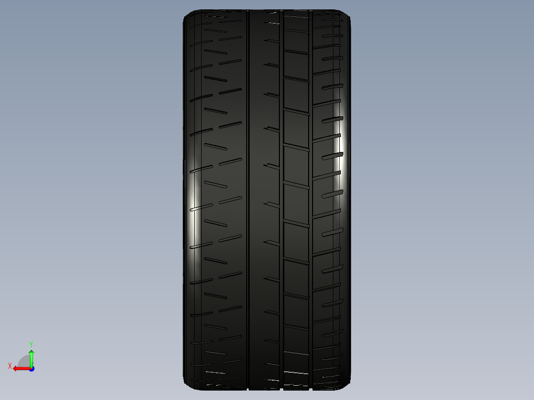 汽车轮胎3D模型后视图