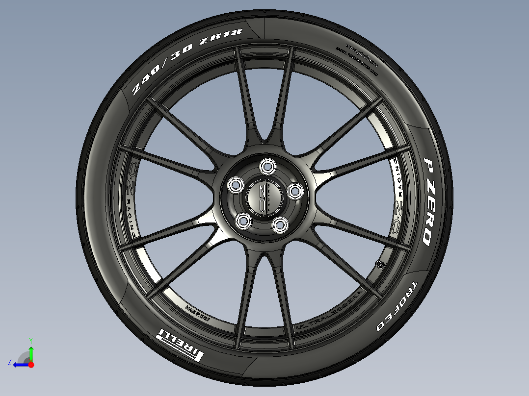 汽车轮胎3D模型右视图