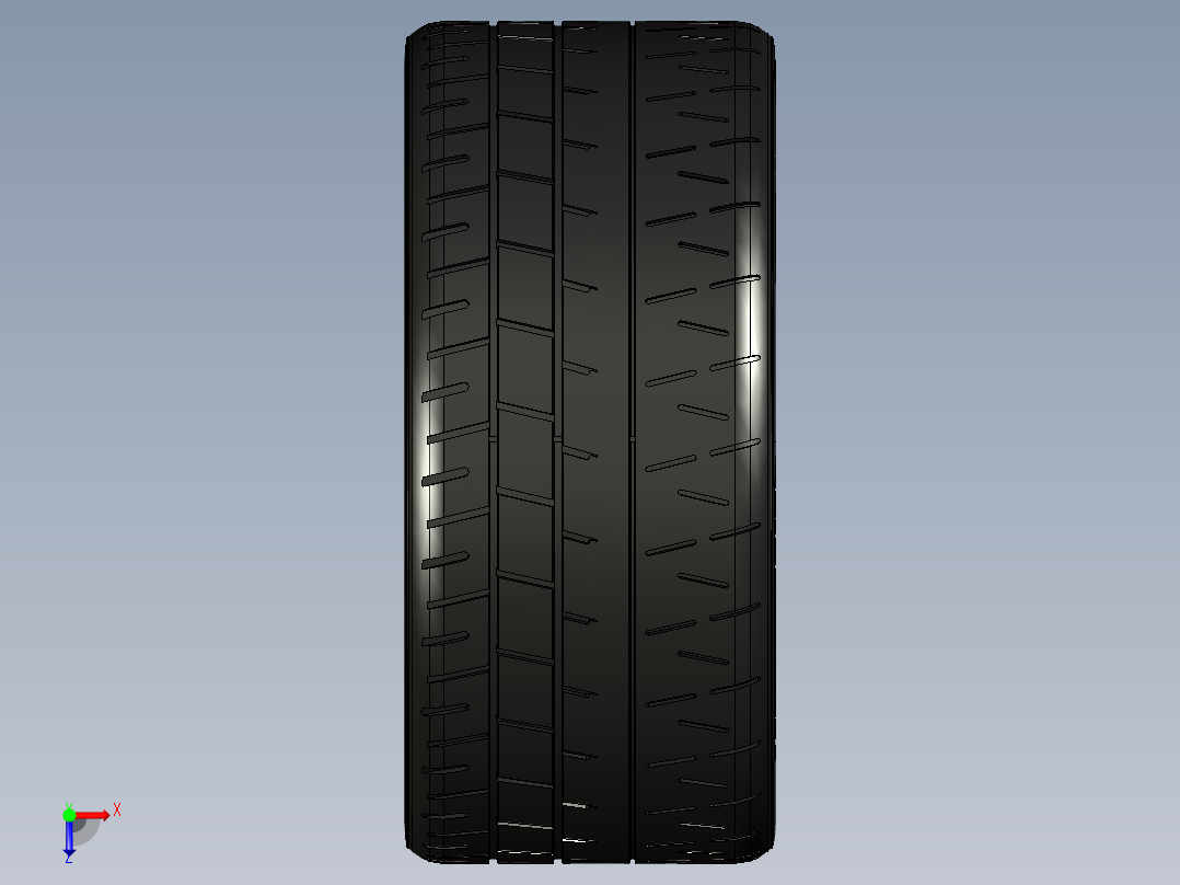 汽车轮胎3D模型俯视图