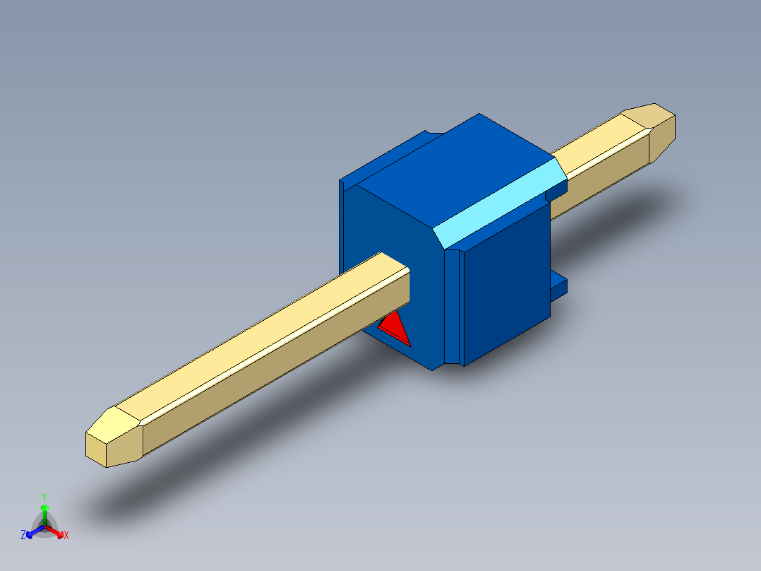 彩色公头100mil（2.54mm）系列-DS1021_blue_1x01p_100mil_Type1_rev1.0主视图