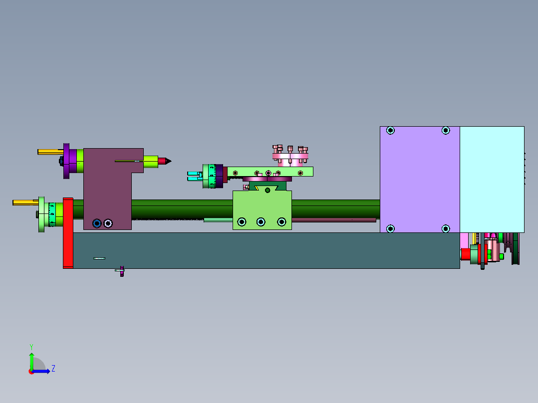 无刷微型木工机床左视图