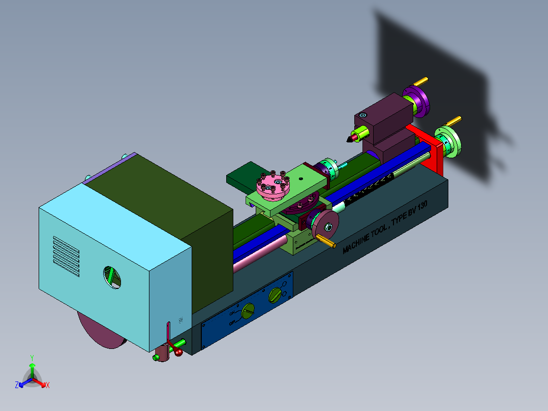 无刷微型木工机床正等轴测图
